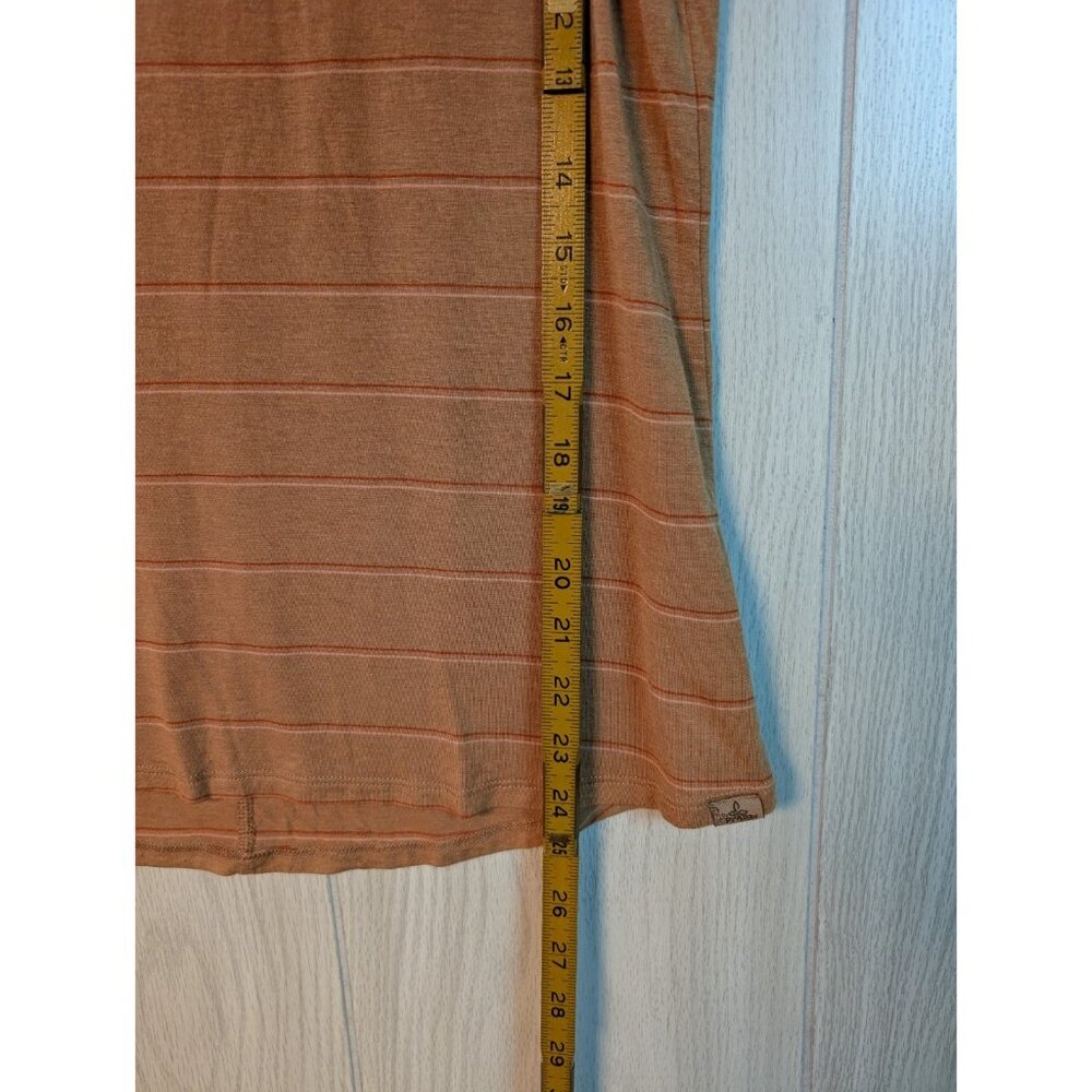 Prana XS Women ORGANIC Tencel SLEEVELESS Tank Top Cropped Orange Striped - Picture 5 of 6
